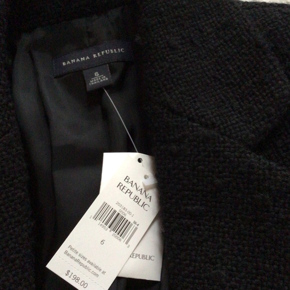Banana Republic blazer, black on black tweed, 6, new with tags - Picture 6 of 8